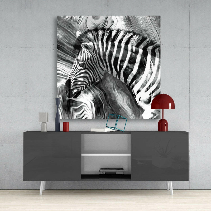 Zebra Glass Wall Art