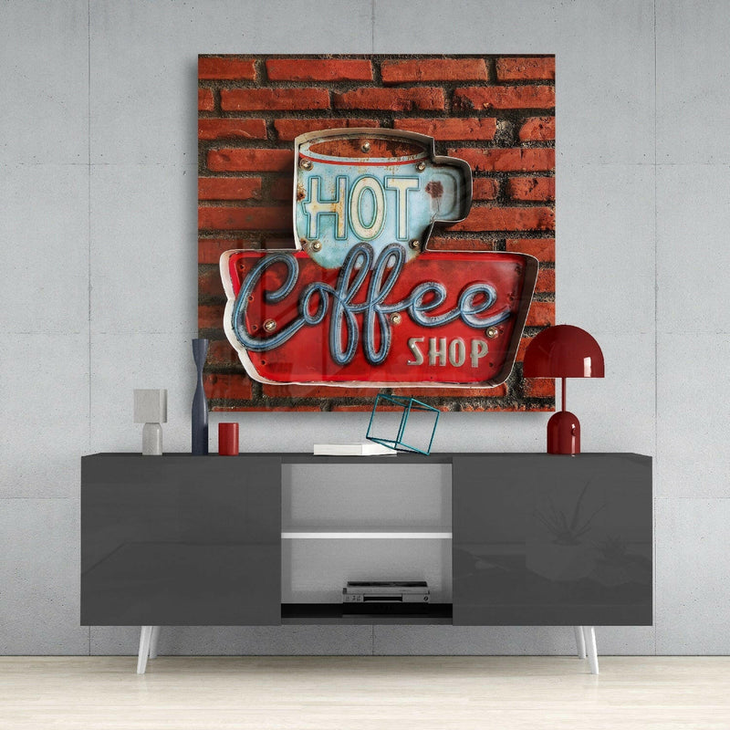 Hot Coffee Glass Wall Art