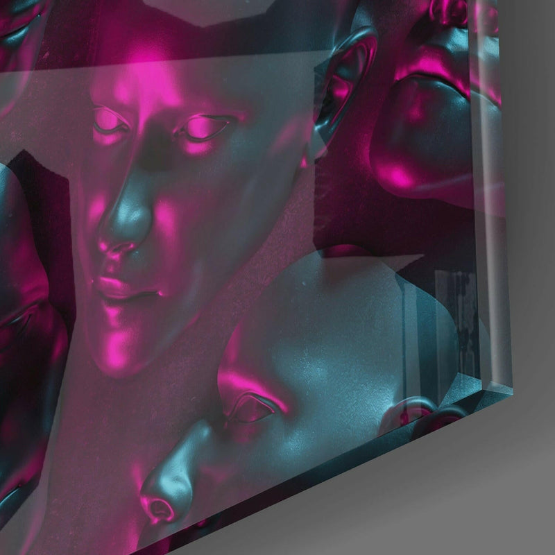 Metallic Faces Glass Wall Art