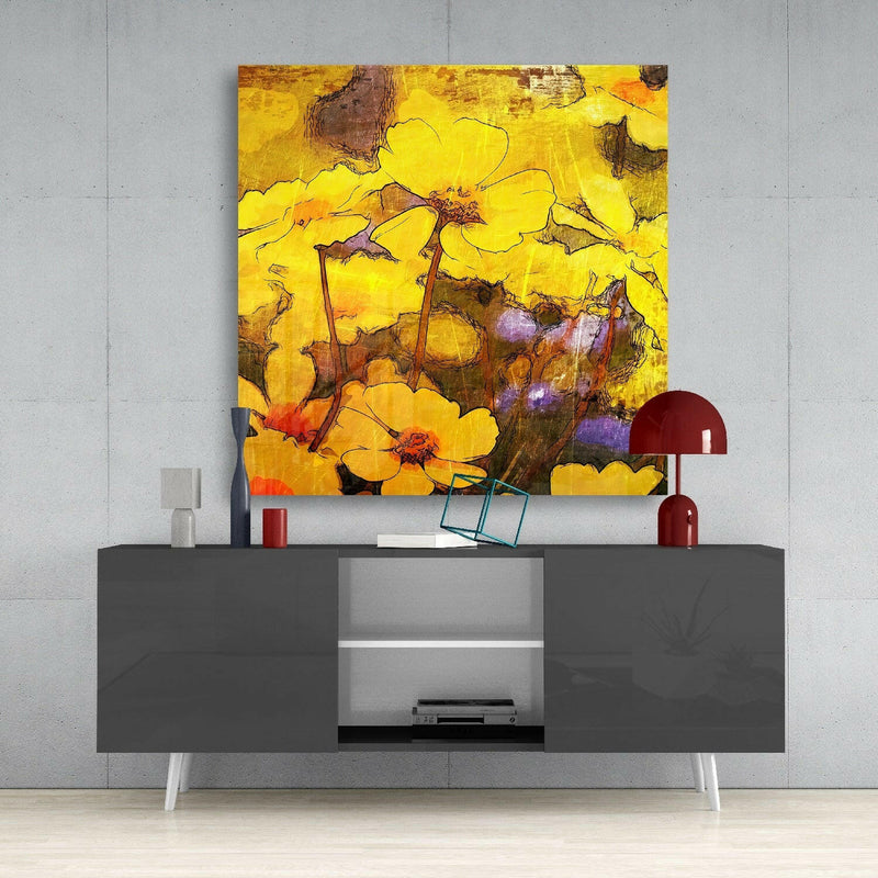 Flowers Glass Wall Art