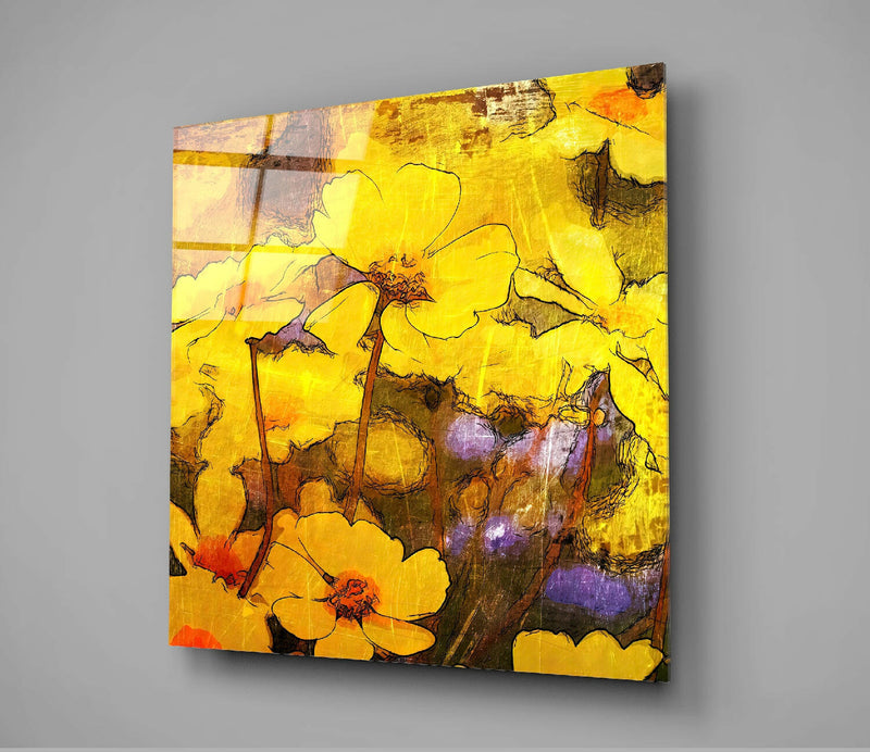 Flowers Glass Wall Art