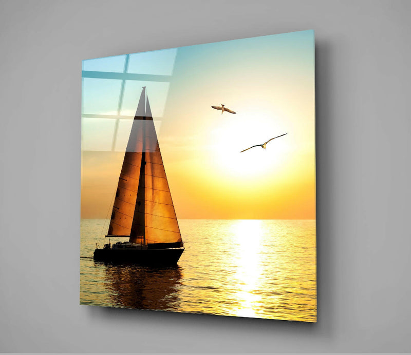 Sailboat Glass Wall Art