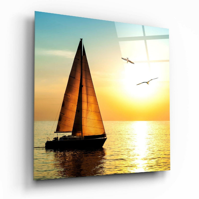 Sailboat Glass Wall Art