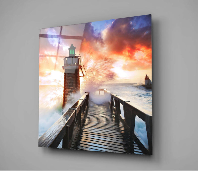 Lighthouse Glass Wall Art