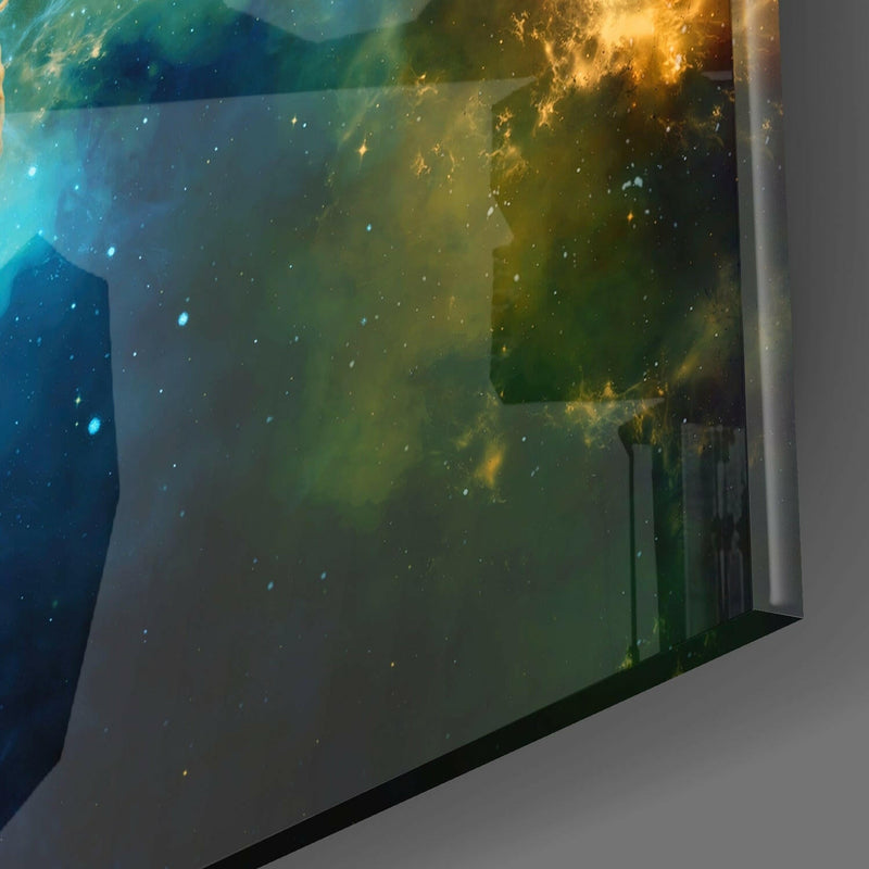 Astronaut in Space Glass Wall Art