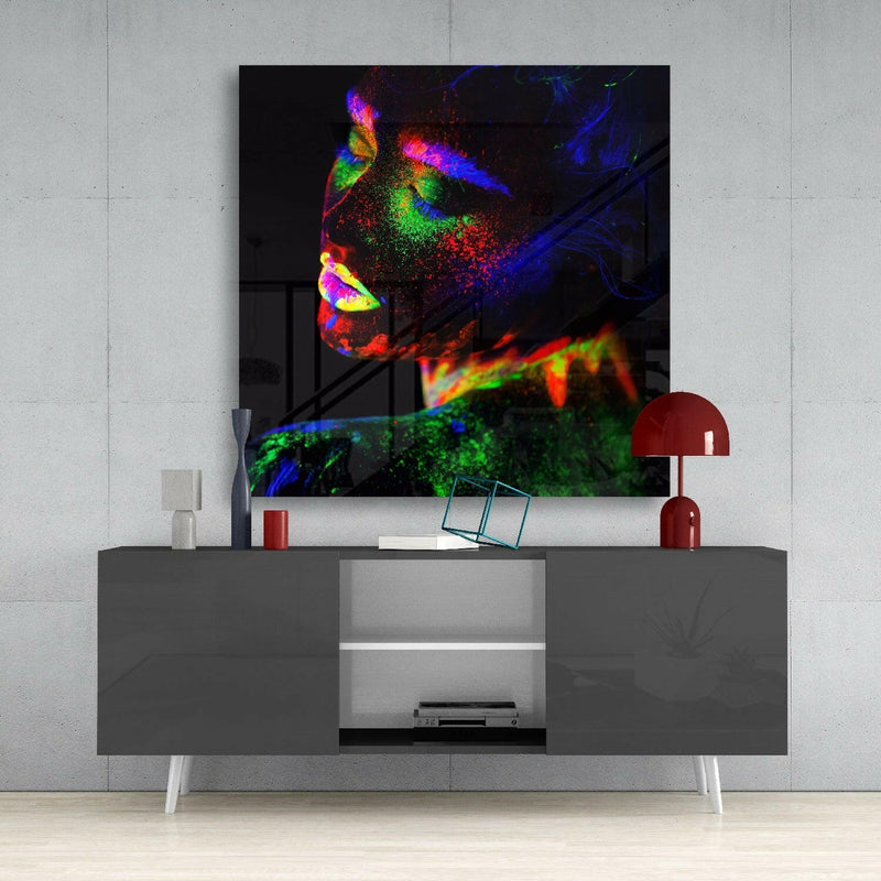 Neon Color Makeup Glass Wall Art