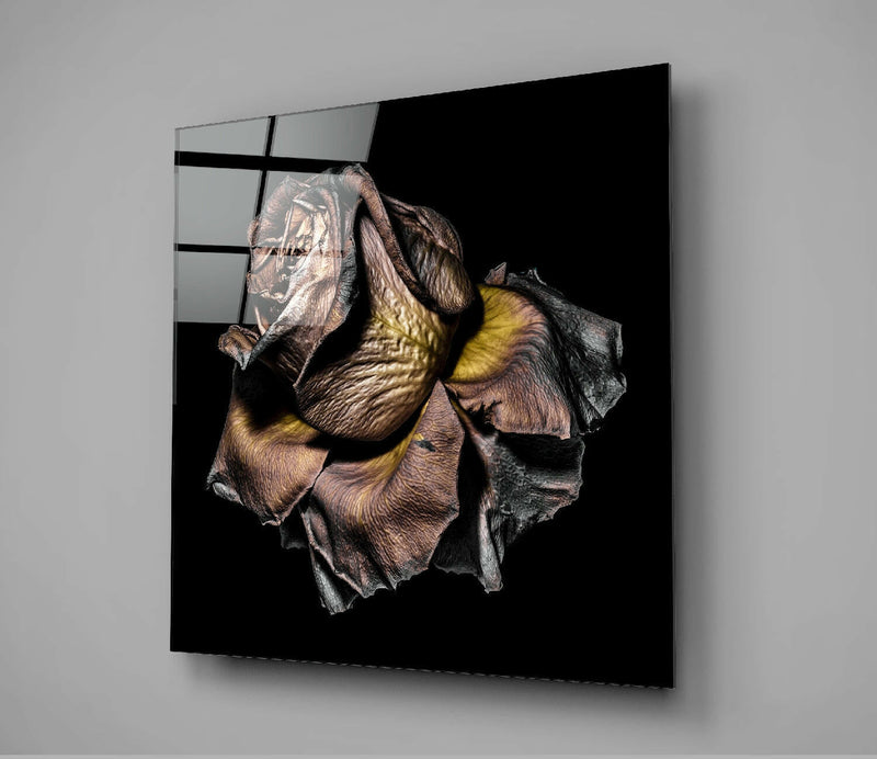 Dried Rose Glass Wall Art