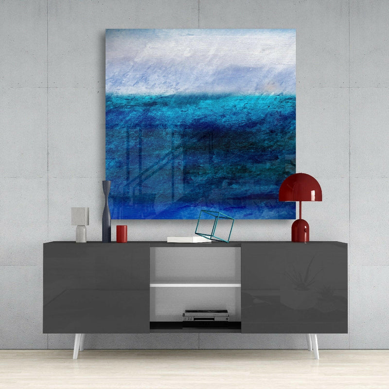 Shades of Blue Glass Wall Art