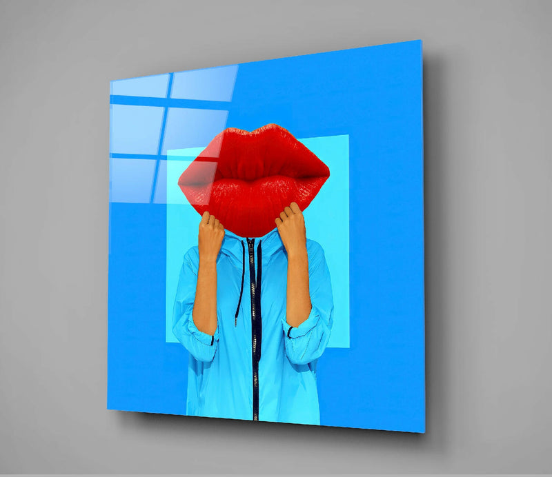 Lip Head Glass Wall Art