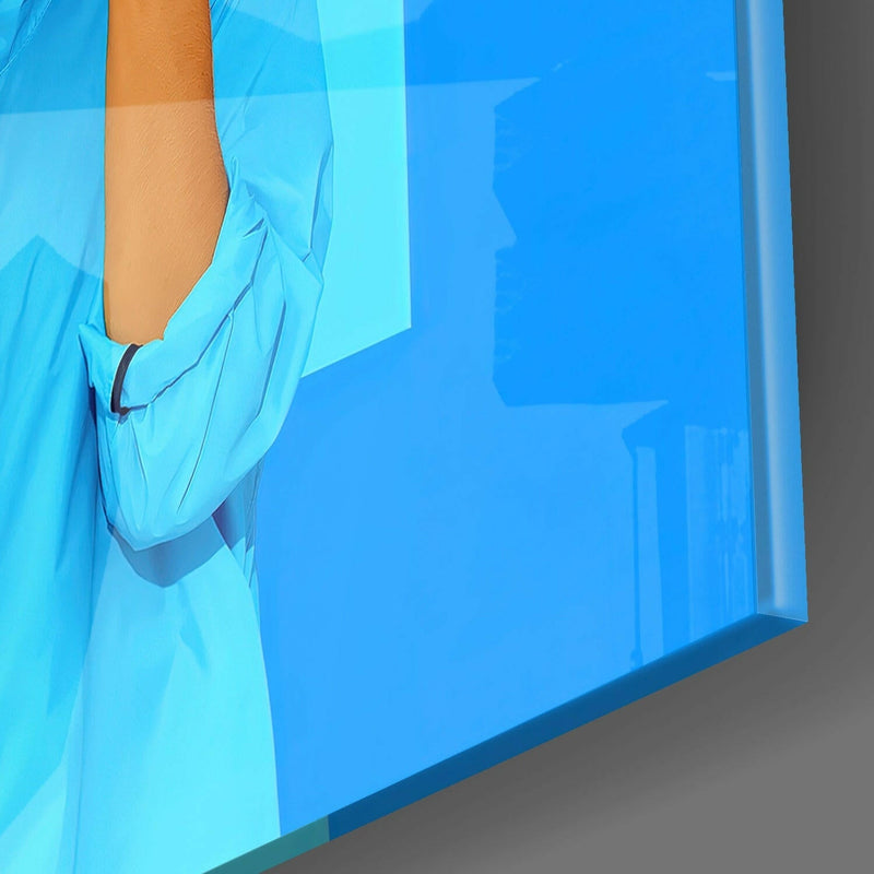 Lip Head Glass Wall Art