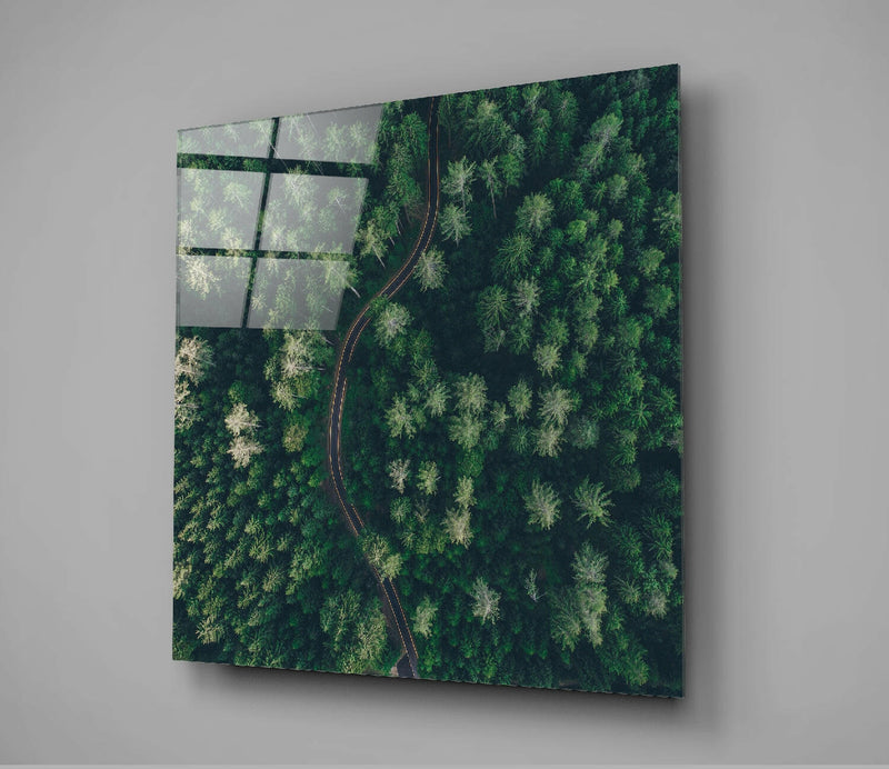 Forest Road Glass Wall Art