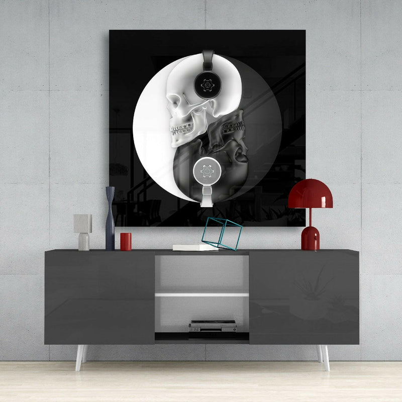 Black and White Glass Wall Art