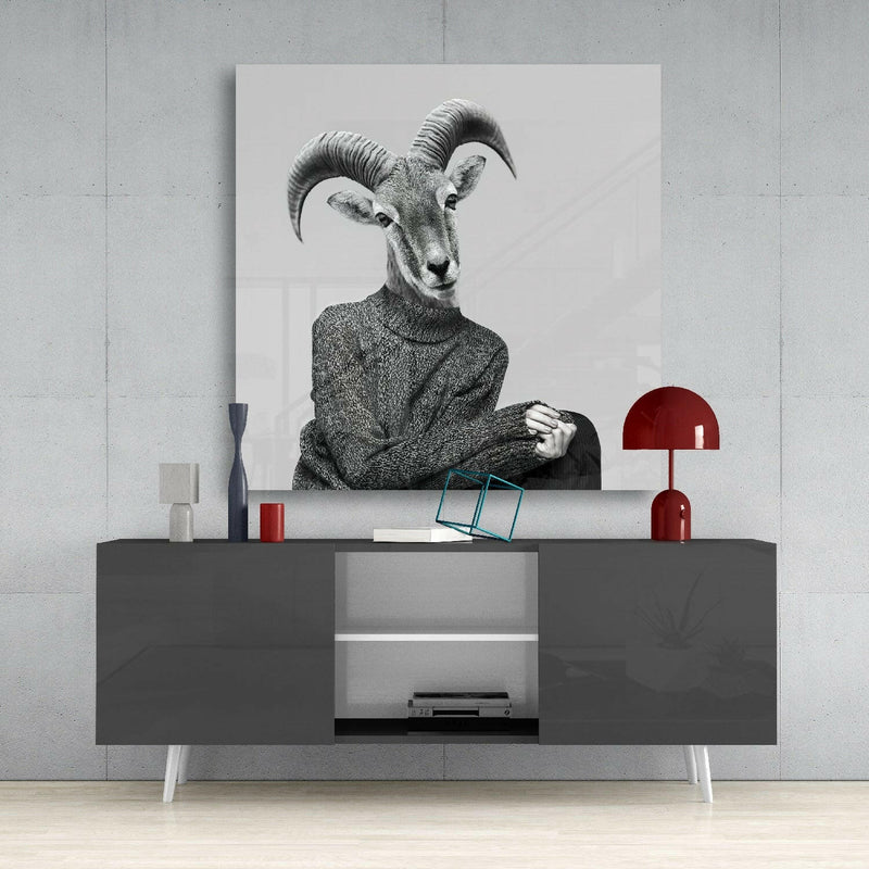 Lady Antelope Glass Wall Art