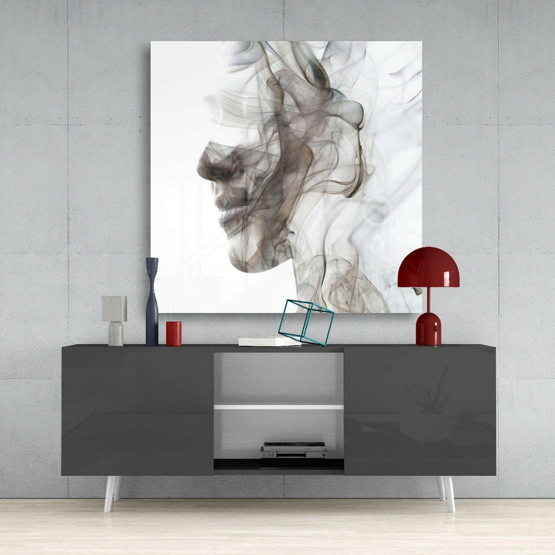 Smoke Face Glass Wall Art