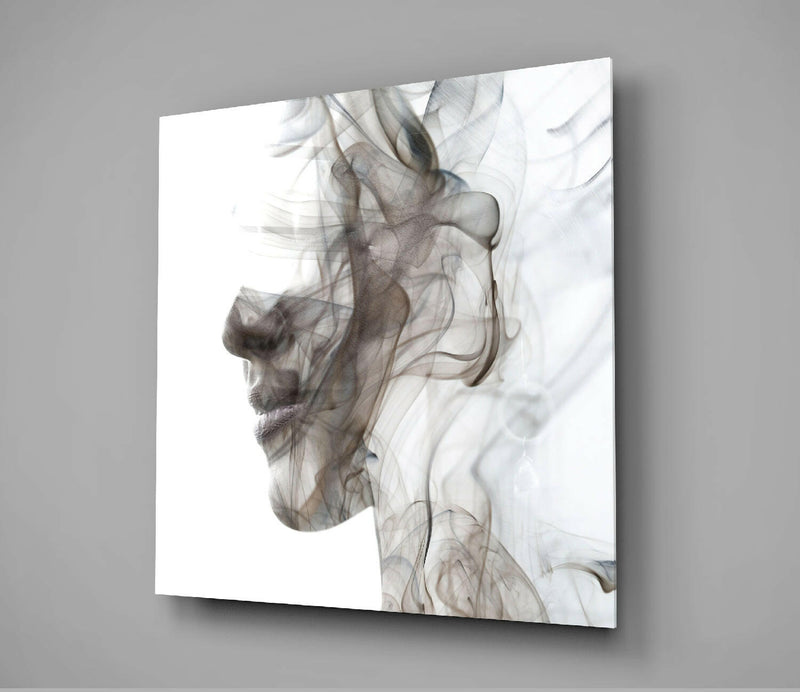 Smoke Face Glass Wall Art
