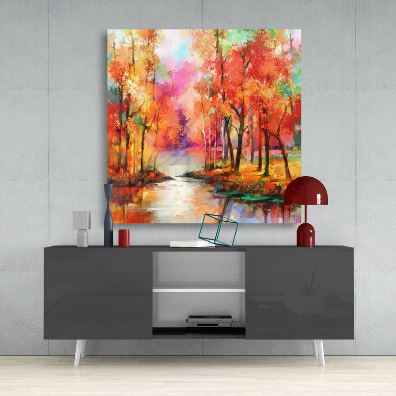 Colors of the Forest Glass Wall Art