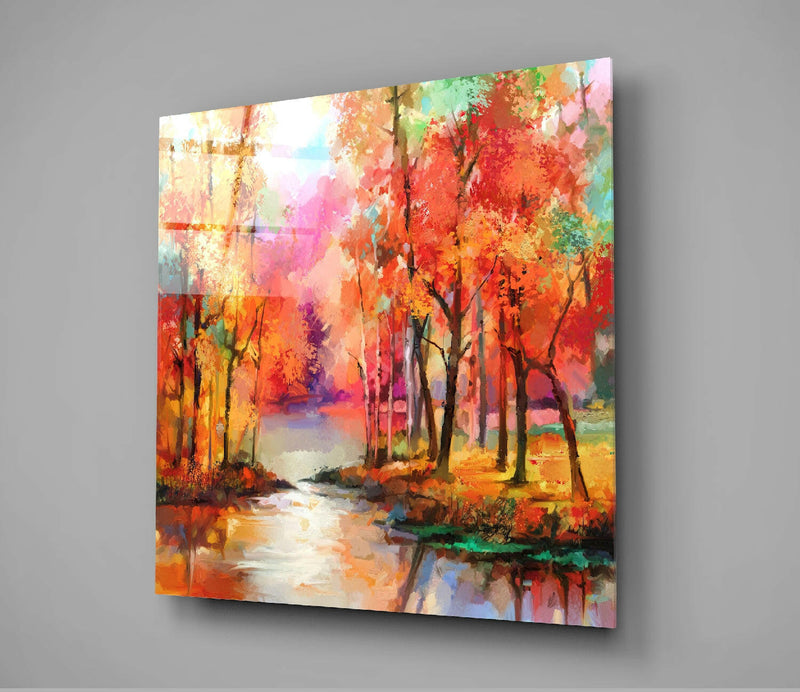 Colors of the Forest Glass Wall Art
