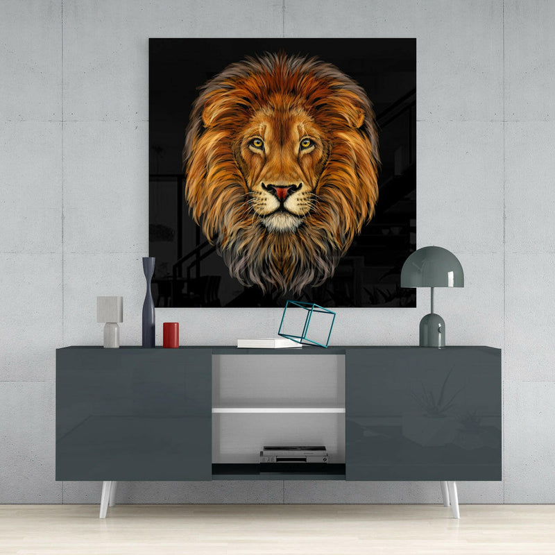 Lion Glass Wall Art