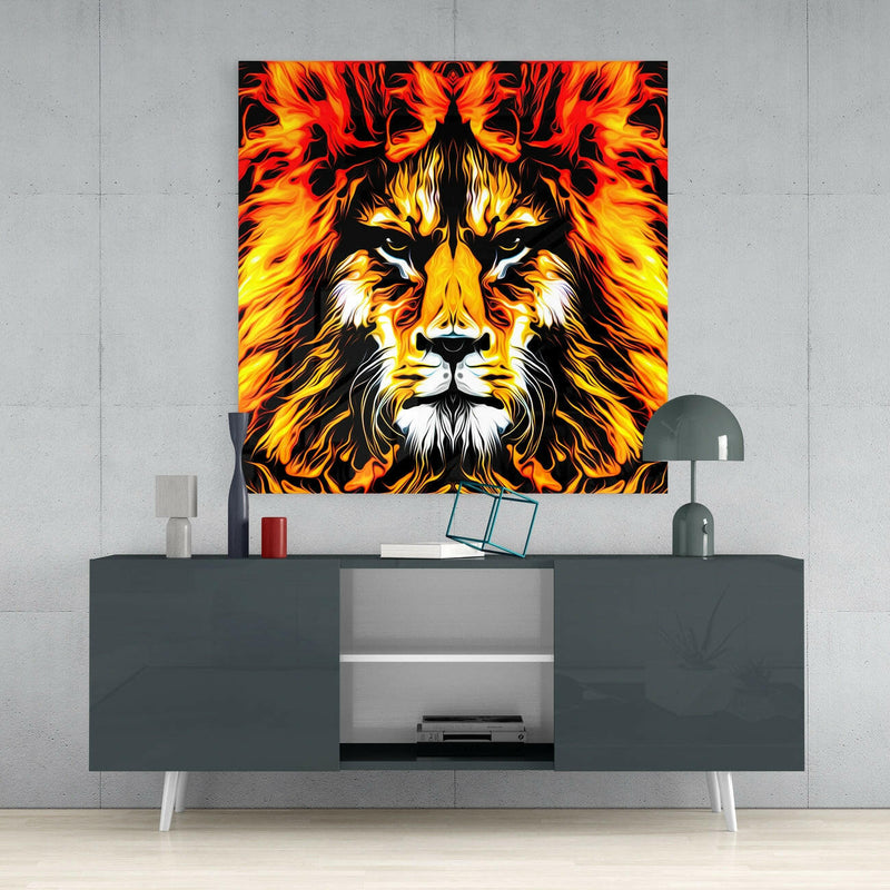 Lion Glass Wall Art