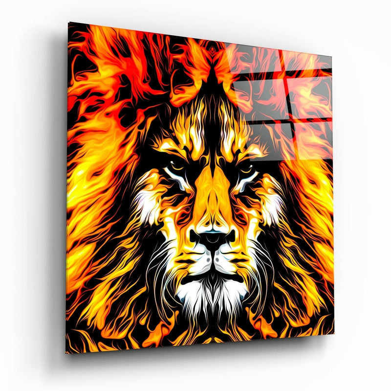 Lion Glass Wall Art