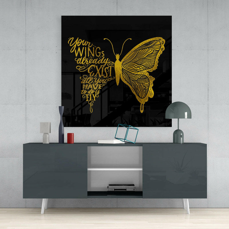 Your Wings Glass Wall Art