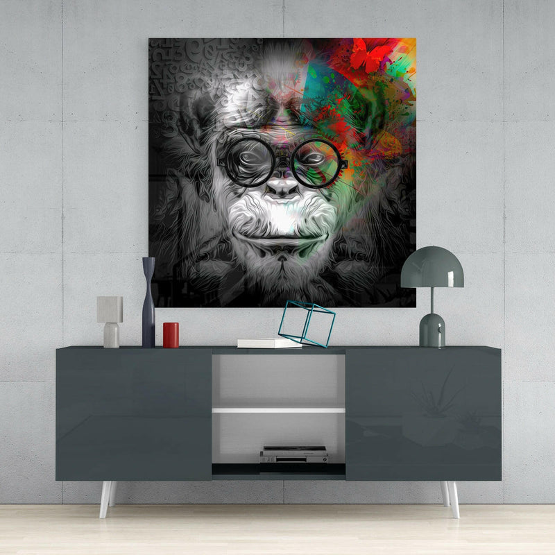 Wise Monkey Glass Wall Art