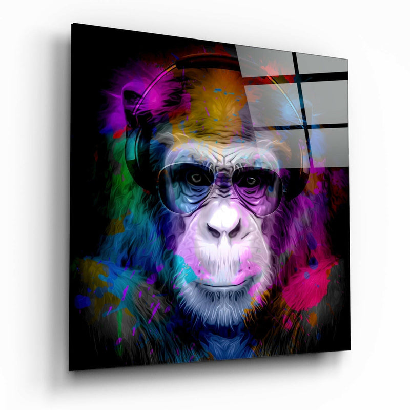 Intellectual Monkey Glass Wall Art