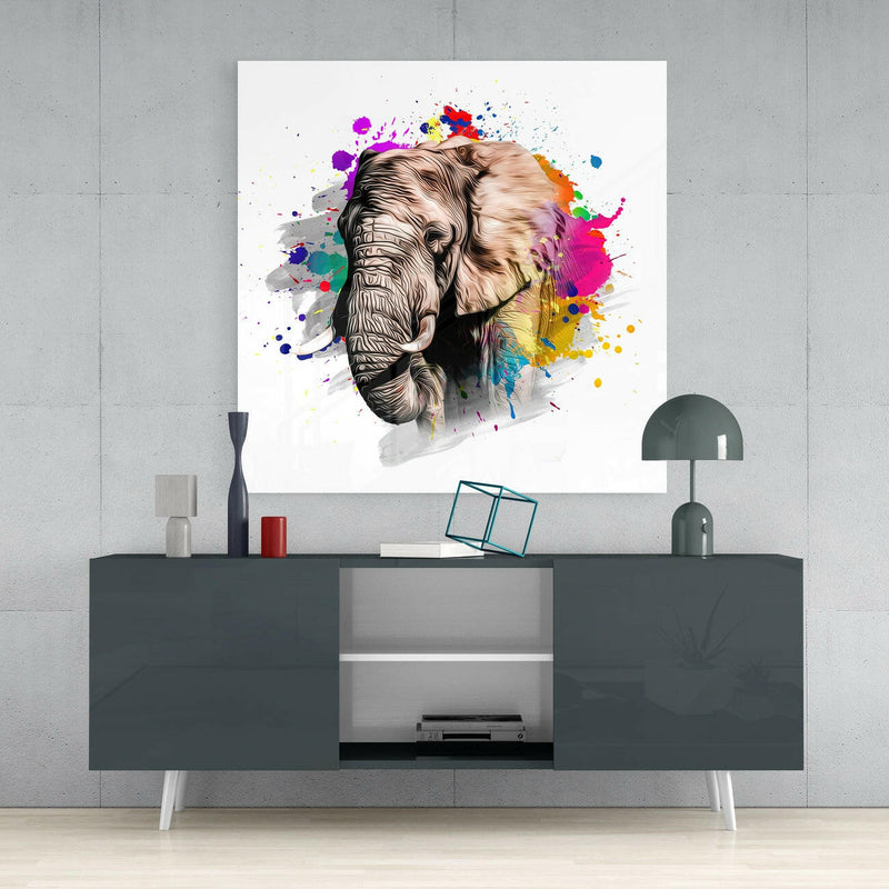 Elephant Glass Wall Art