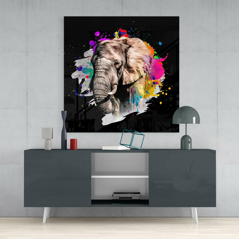 Elephant Glass Wall Art