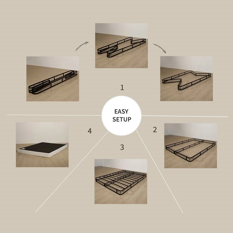 King size 8-inch Metal Frame Box-Spring Mattress Foundation with Cover