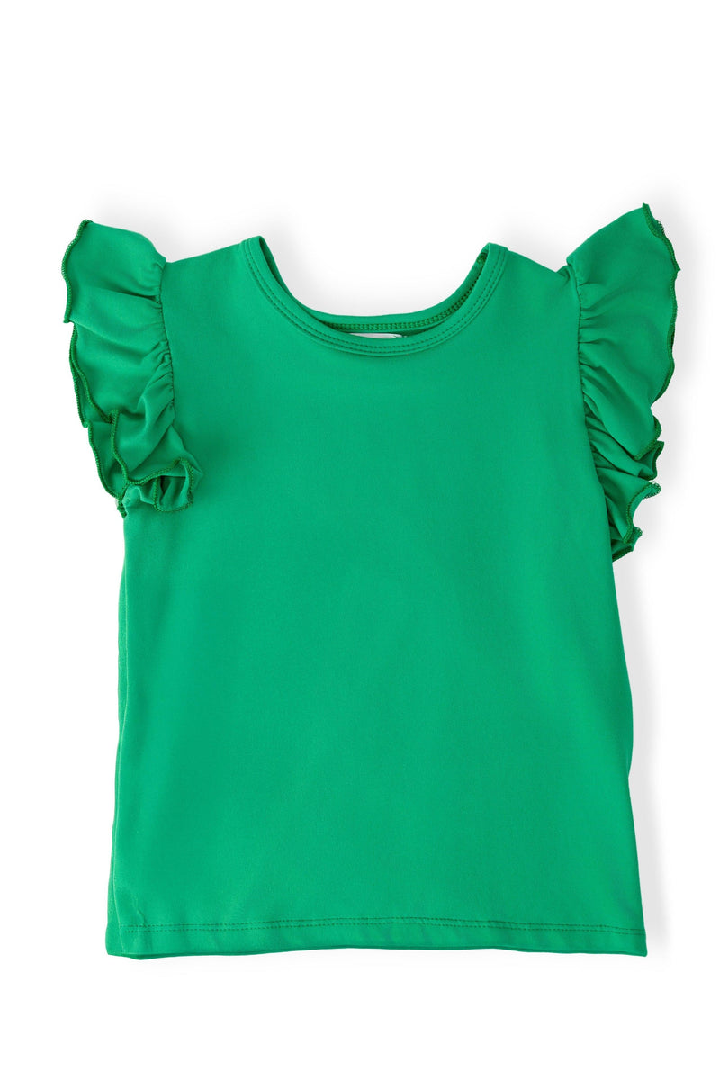 Kelly Green S/S Ruffle Tee
