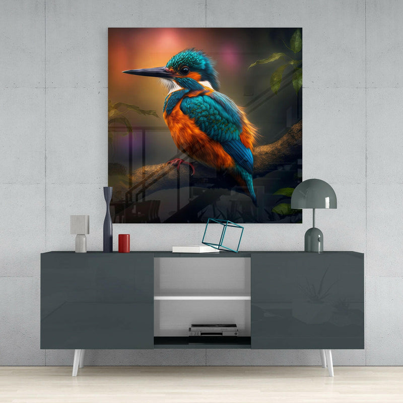 Kingfisher Glass Wall Art  || Designer Collection