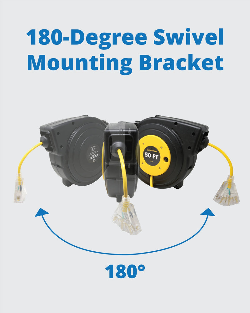 Retractable Extension Cord Reel 50ft