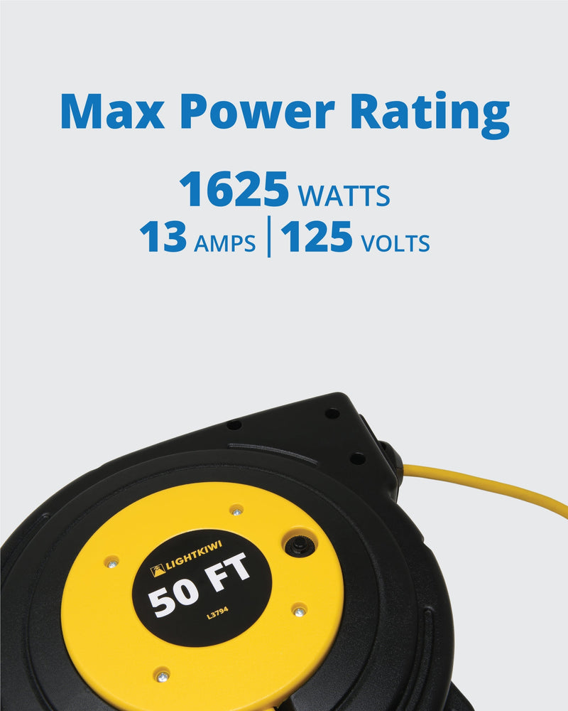 Retractable Extension Cord Reel 50ft