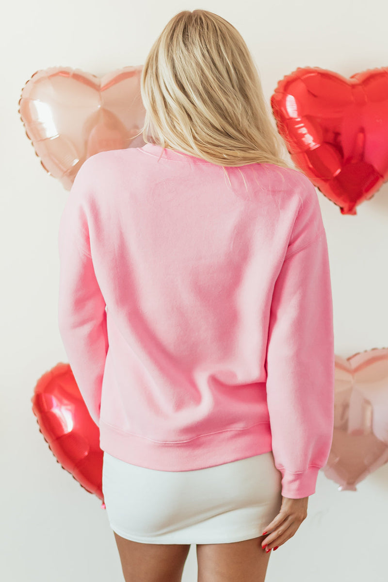 Raya LOVER Puff Print Drop Shoulder Pullover Sweatshirt