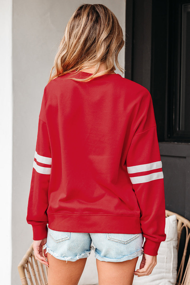 Lennon Varsity Striped Oversized Sweatshirt