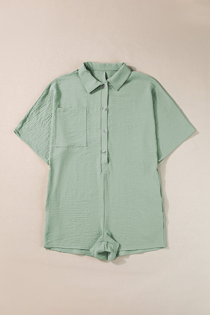 Nyomi Half Button Collared Loose Romper