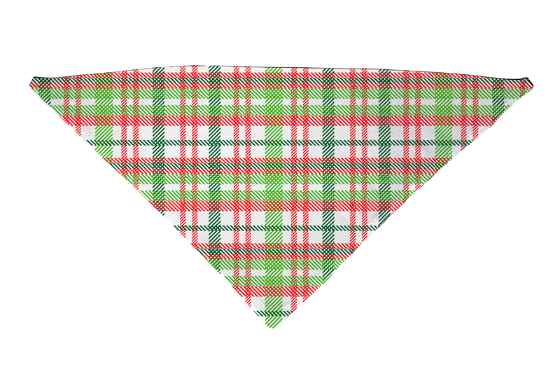 Light Christmas Plaid Dog Bandana