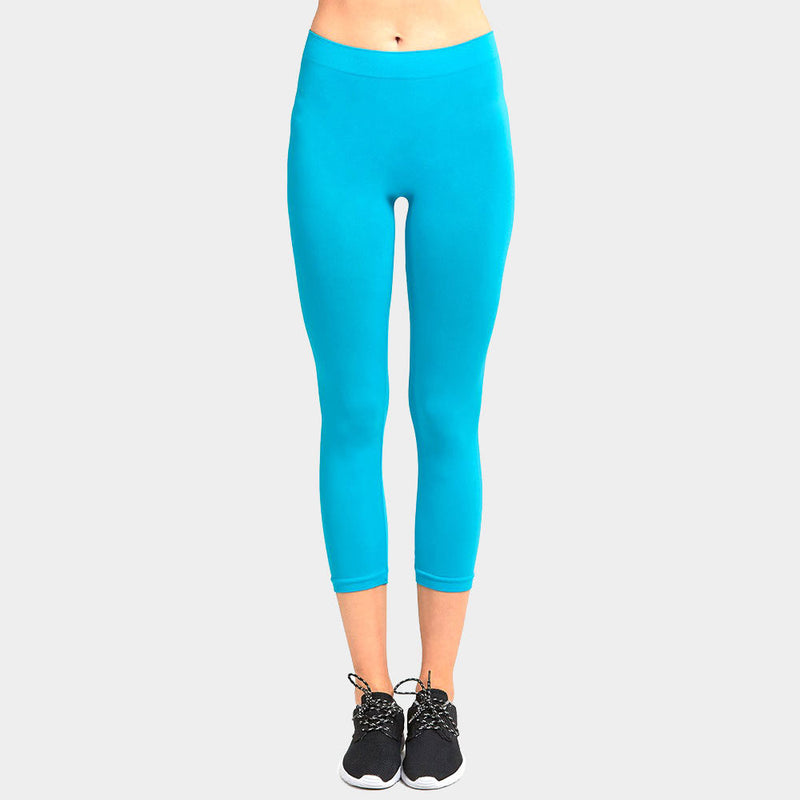 Ladies Solid Capri Leggings