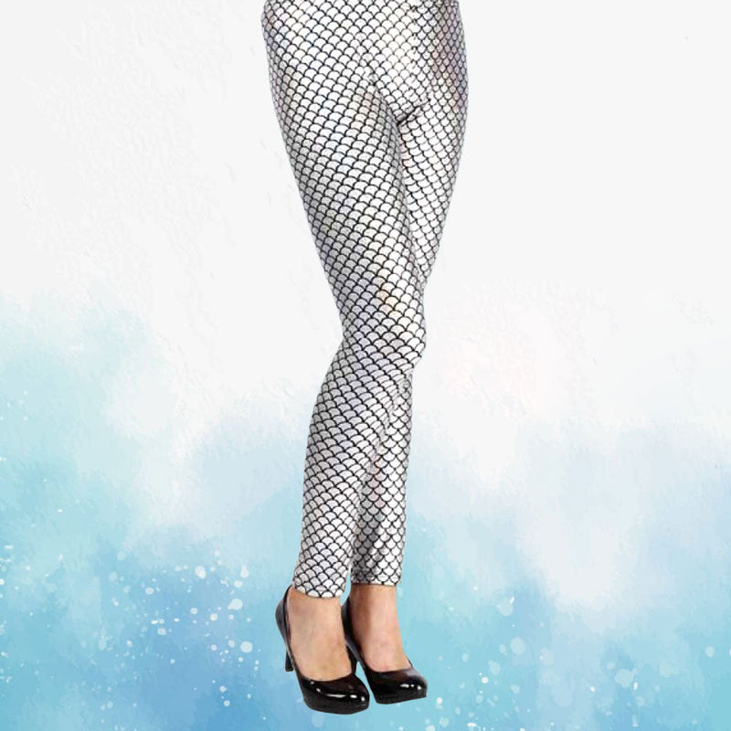 Metallic Mermaid Fish Scales Leggings