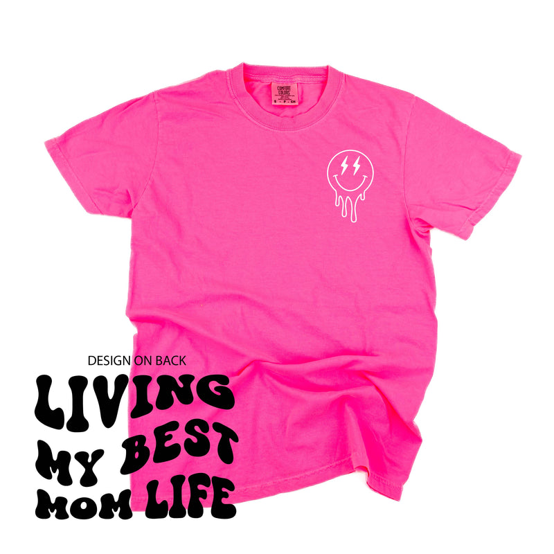 Melting Motherhood - Living My Best Mom Life - (w/ Melty Lightning Eyes) - Comfort Colors Tee