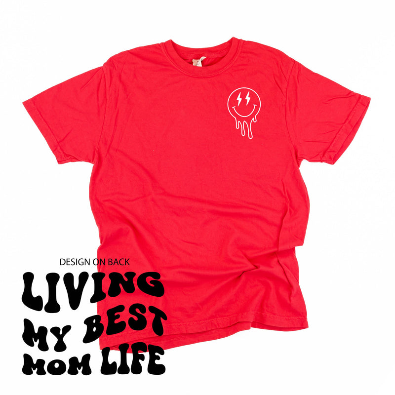 Melting Motherhood - Living My Best Mom Life - (w/ Melty Lightning Eyes) - Comfort Colors Tee