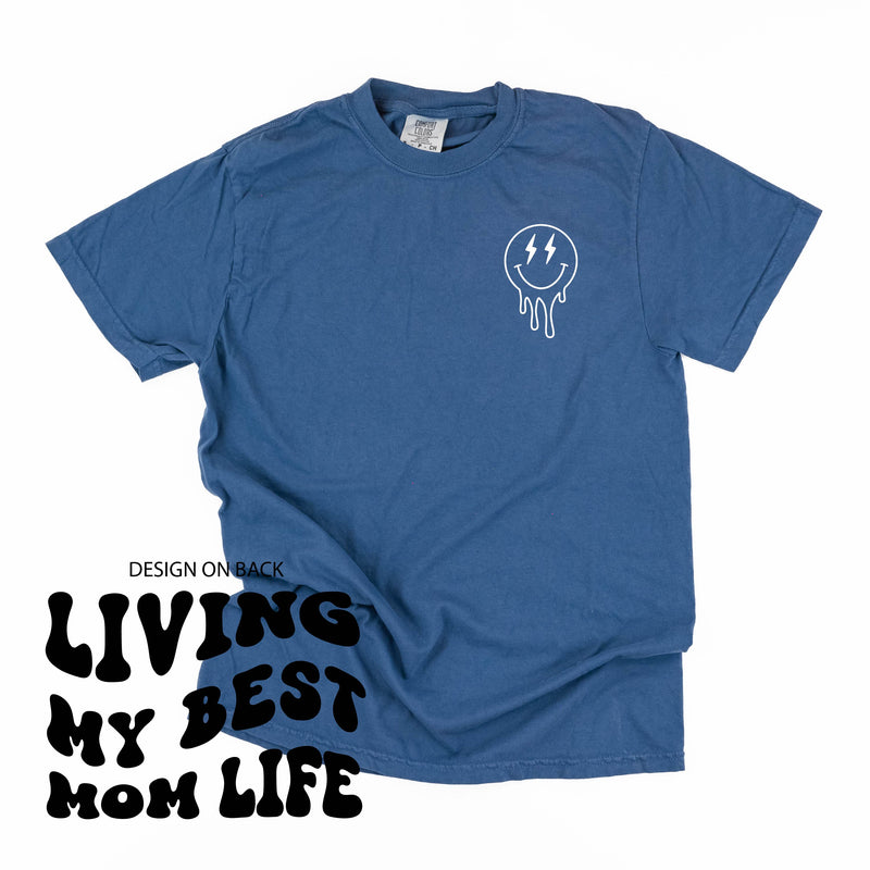 Melting Motherhood - Living My Best Mom Life - (w/ Melty Lightning Eyes) - Comfort Colors Tee