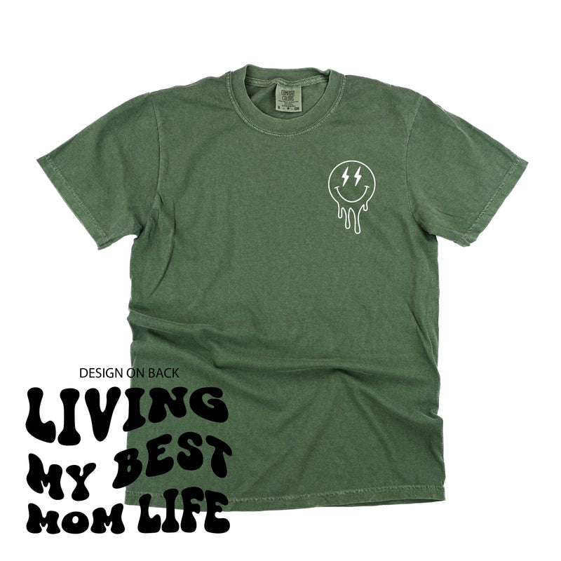 Melting Motherhood - Living My Best Mom Life - (w/ Melty Lightning Eyes) - Comfort Colors Tee
