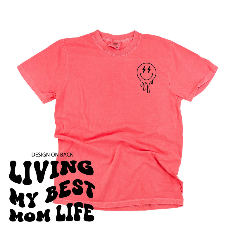 Melting Motherhood - Living My Best Mom Life - (w/ Melty Lightning Eyes) - Comfort Colors Tee
