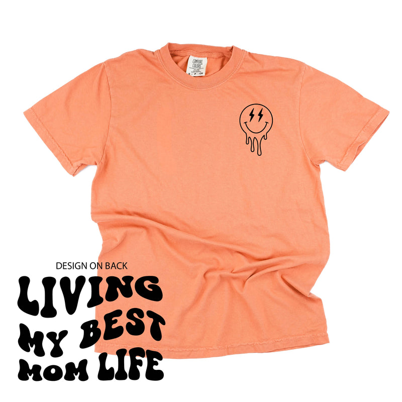 Melting Motherhood - Living My Best Mom Life - (w/ Melty Lightning Eyes) - Comfort Colors Tee