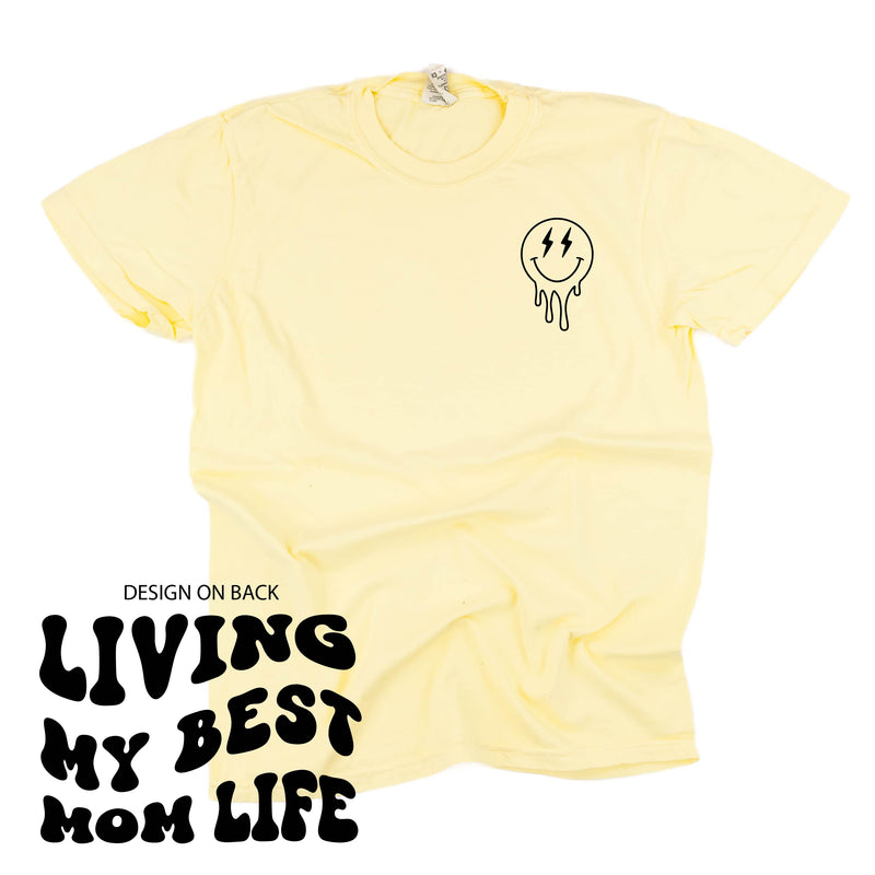 Melting Motherhood - Living My Best Mom Life - (w/ Melty Lightning Eyes) - Comfort Colors Tee