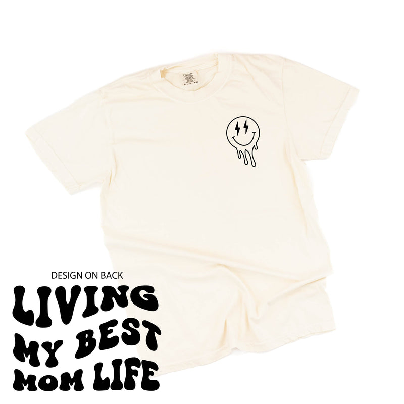 Melting Motherhood - Living My Best Mom Life - (w/ Melty Lightning Eyes) - Comfort Colors Tee