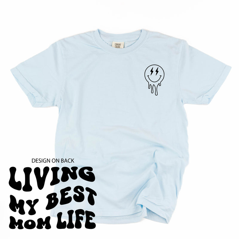 Melting Motherhood - Living My Best Mom Life - (w/ Melty Lightning Eyes) - Comfort Colors Tee