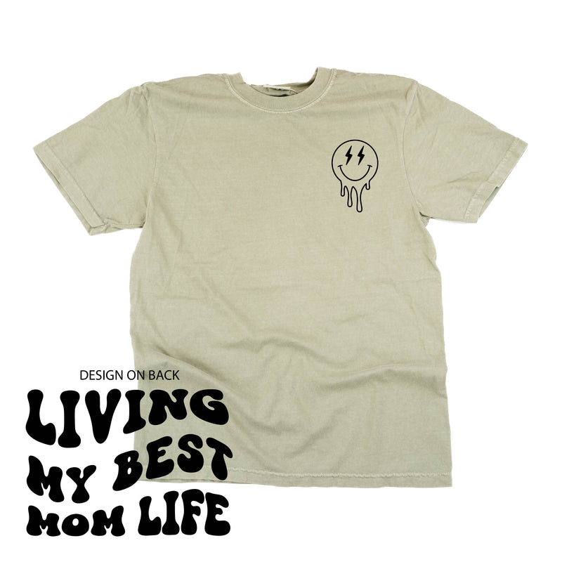Melting Motherhood - Living My Best Mom Life - (w/ Melty Lightning Eyes) - Comfort Colors Tee